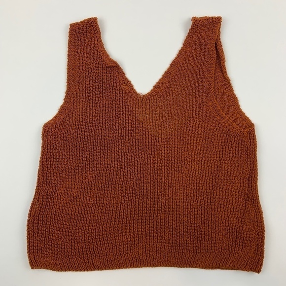 Forever 21 Tank Top Womens Small V Neck Knitted Orange - Picture 6 of 6